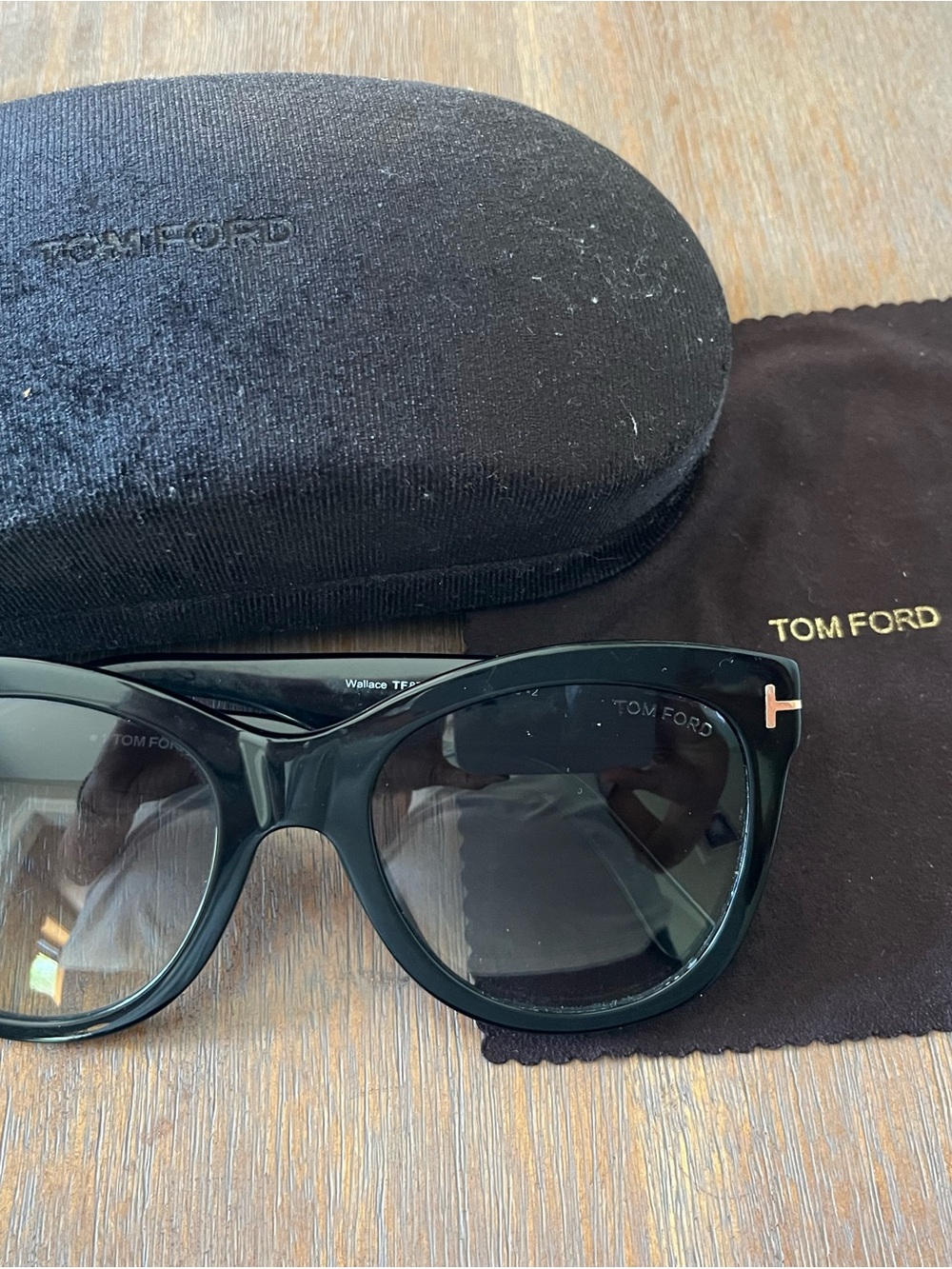 Tom Ford Black Frame Sunglasses with Grey Gradient Lenses - Picture 3 of 3